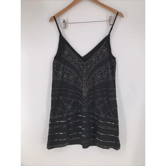 Free People Black Beaded Make A Move Mini Slip Dress XS NWT $128 - Picture 4 of 7